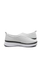 Imagine Pantofi anatomici Bio Flex, albi, din piele naturală cu perforații MIR31-106