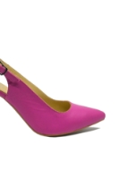 Imagine Pantofi eleganți, decupați la spate, fucsia, din piele naturală MIR824