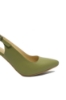 Imagine Pantofi eleganți, decupați la spate, verde oliv, din piele naturală MIR824