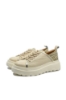 Imagine Pantofi sport bej aurii din piele naturală granulată și detalii croco MIR432