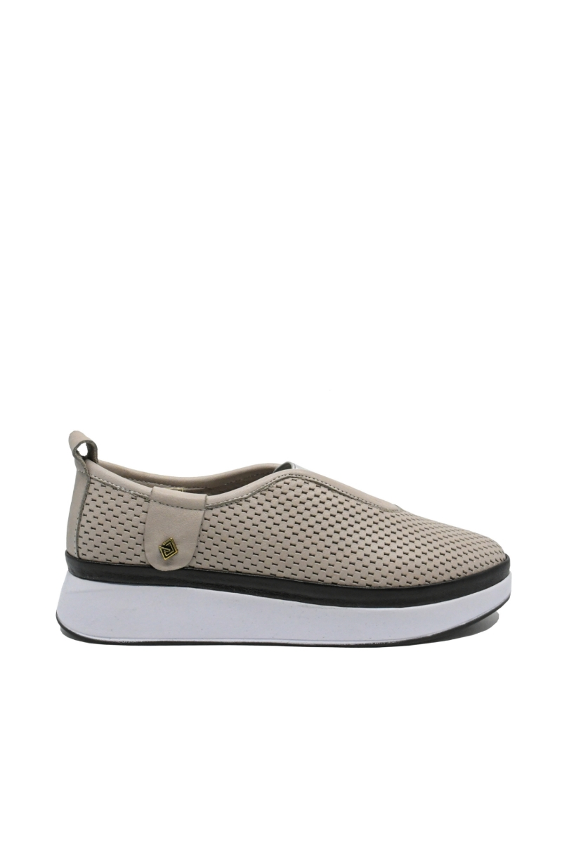 Imagine Pantofi anatomici Bio Flex, bej, din piele naturală cu perforații MIR31-106