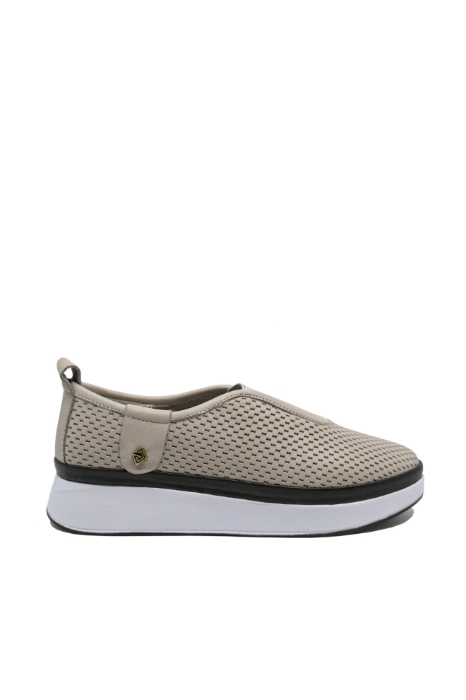 Imagine Pantofi anatomici Bio Flex, bej, din piele naturală cu perforații MIR31-106