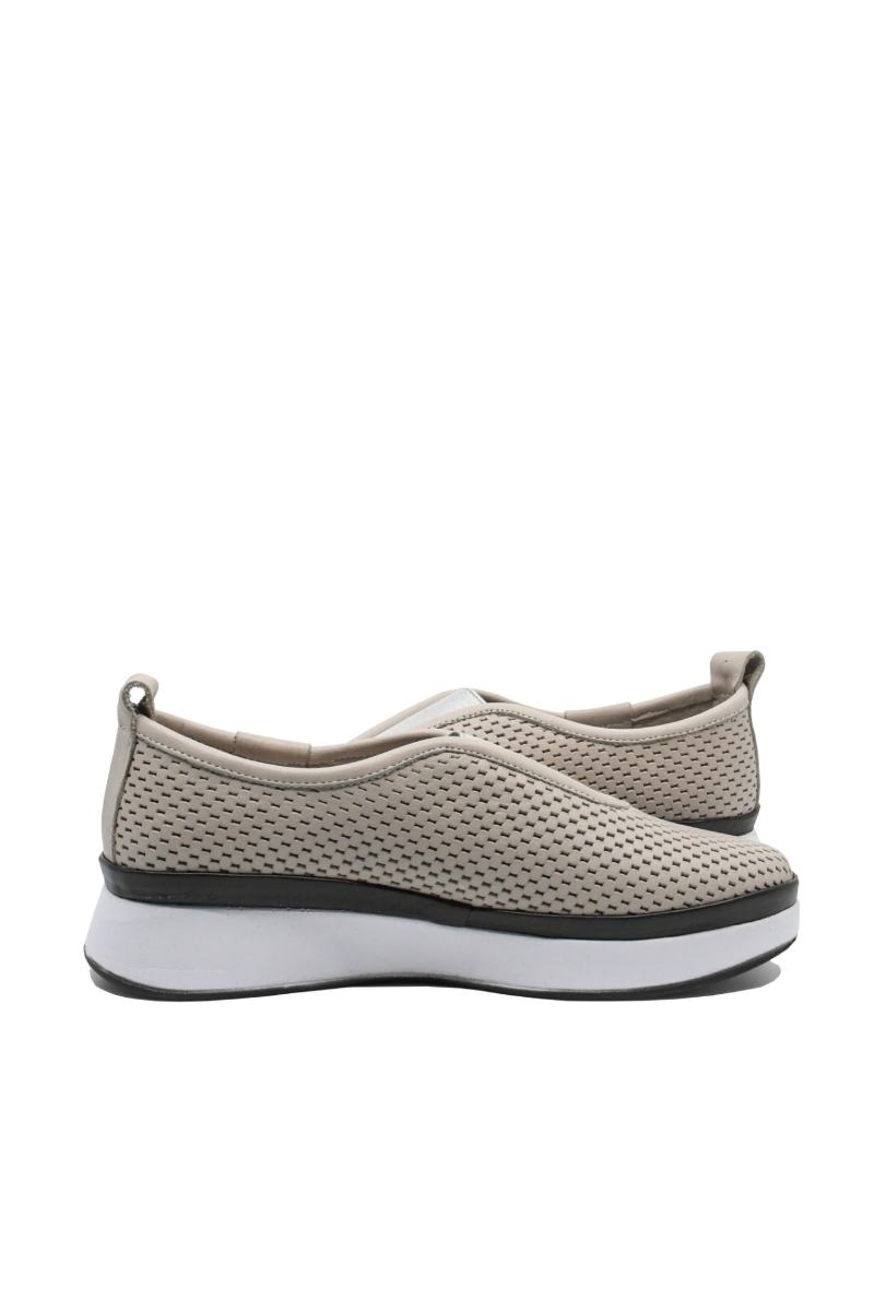 Imagine Pantofi anatomici Bio Flex, bej, din piele naturală cu perforații MIR31-106