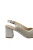 Imagine Pantofi decupați eleganți bej sidefat, din piele naturală cu model perforat MIR991