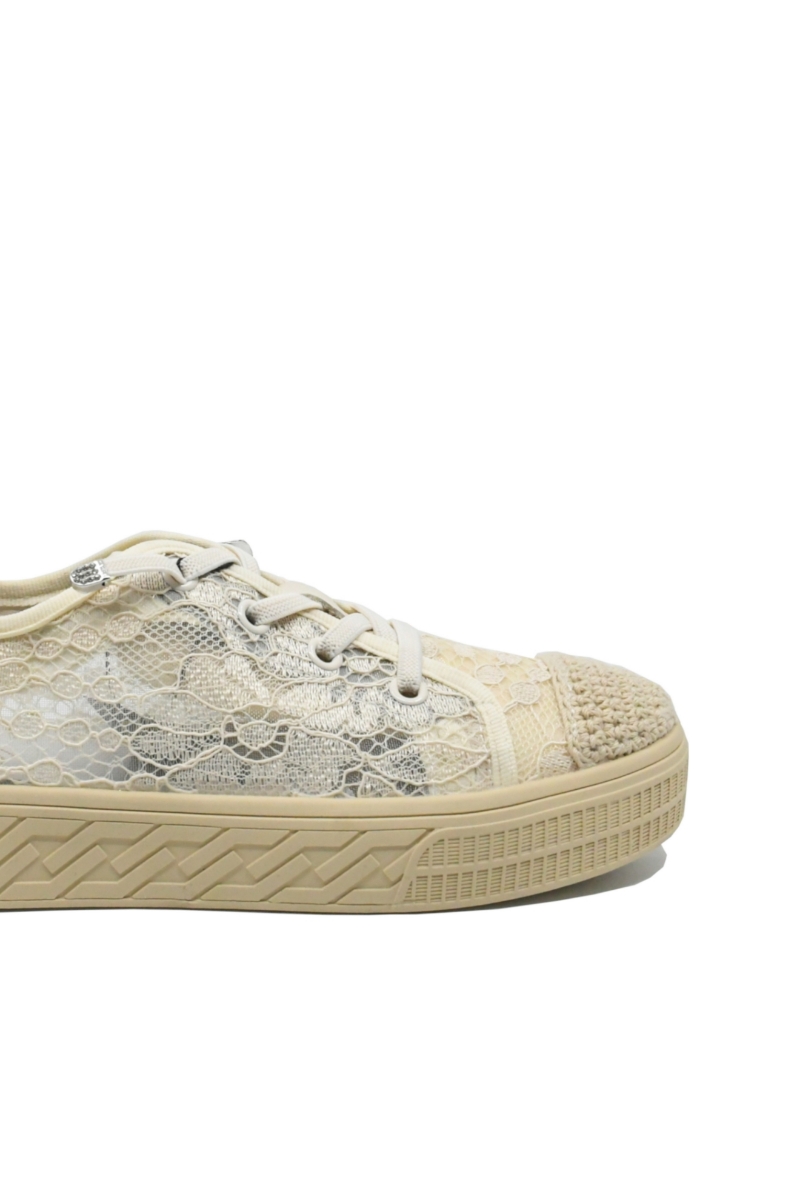Imagine Pantofi damă stil casual-sport, albi, din dantelă FNX23Y209