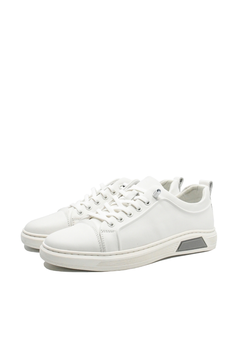 Imagine Pantofi sport bărbați perfect albi, din piele naturală FNX83055 