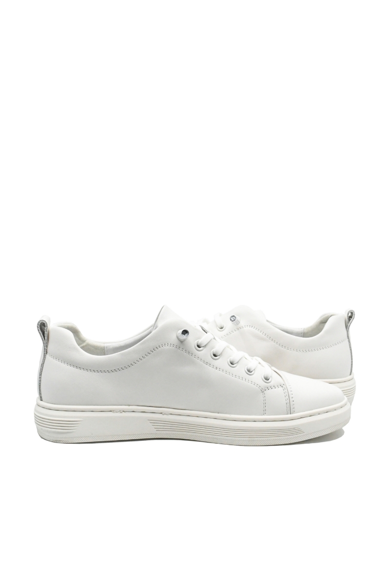 Imagine Pantofi sport bărbați perfect albi, din piele naturală FNX83055 