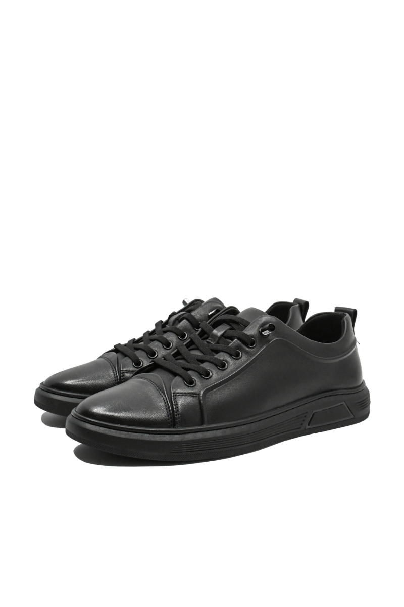 Imagine Pantofi sport bărbați perfect negri, din piele naturală FNX83055 