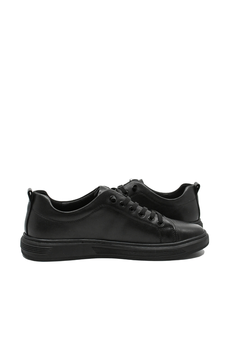 Imagine Pantofi sport bărbați perfect negri, din piele naturală FNX83055 
