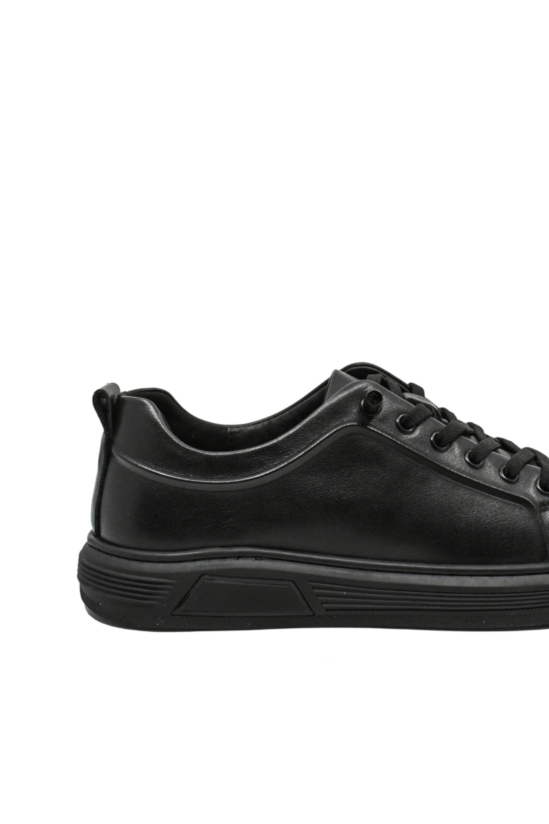 Imagine Pantofi sport bărbați perfect negri, din piele naturală FNX83055 