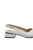 Imagine Pantofi decupați cu toc jos, albi, din piele naturală cu model perforat MIR952