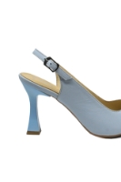 Imagine Pantofi decupați cu toc clepsidră, bleu, din piele naturală MIR824