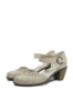 Imagine Pantofi decupați bej  din piele naturală cu perforații dantelate RIK40902-60