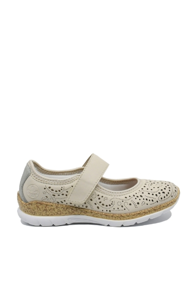 Imagine Pantofi damă confortabili bej cu model perforat RIKN4299-60