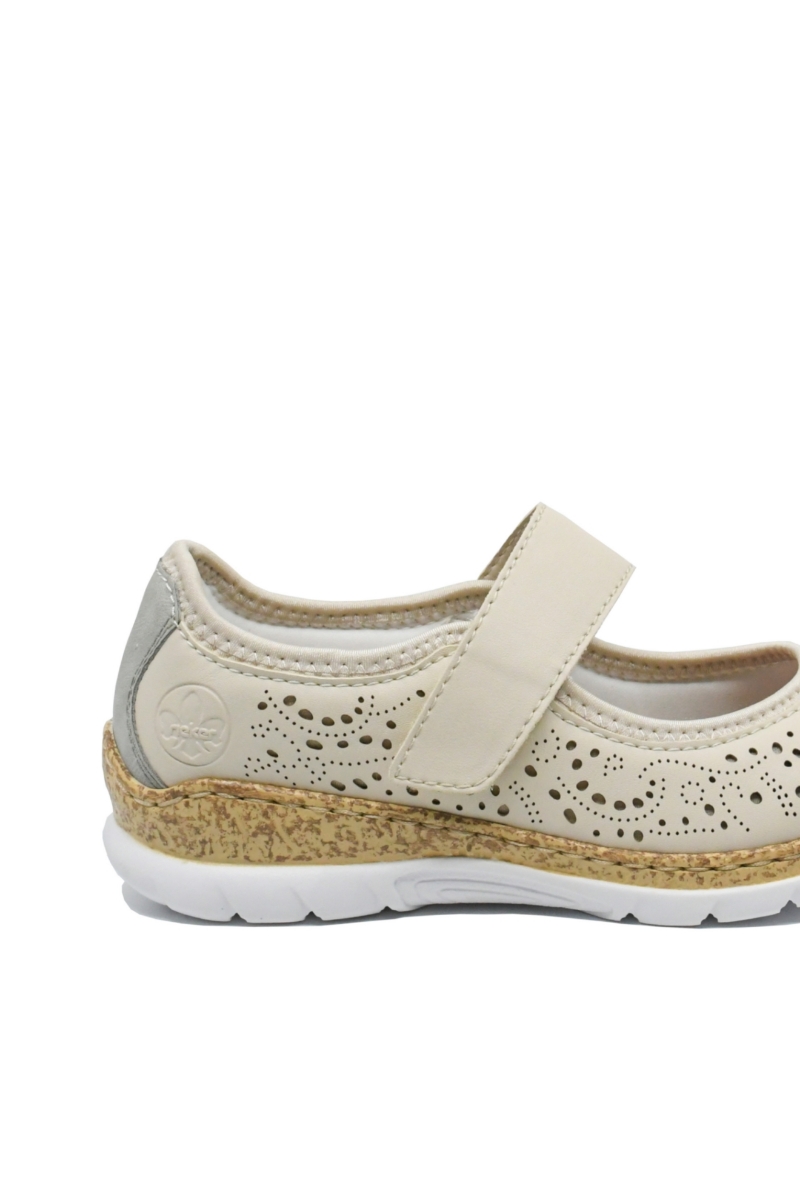 Imagine Pantofi damă confortabili bej cu model perforat RIKN4299-60
