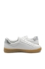 Imagine Pantofi sport damă alb cu argintiu, din piele naturală REMD2C02-80