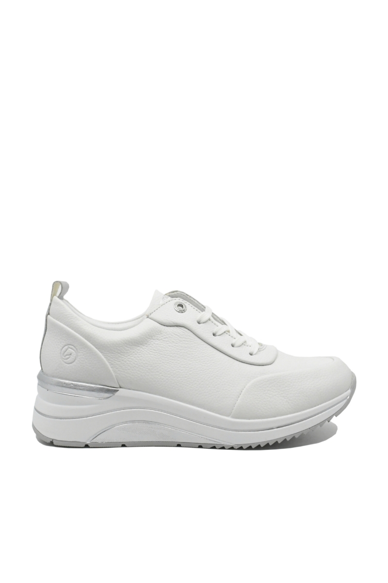 Imagine Pantofi sport albi din piele naturală cu aspect granulat REMD0T11-80