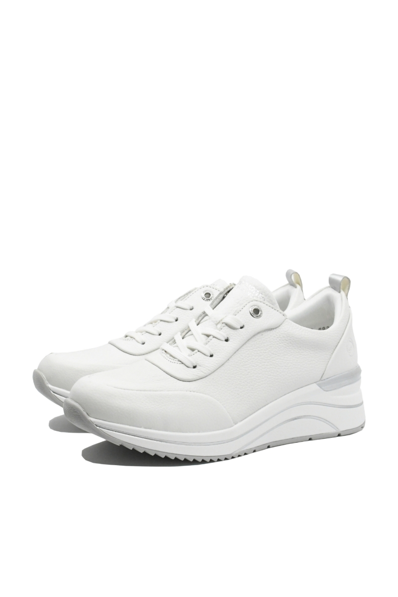 Imagine Pantofi sport albi din piele naturală cu aspect granulat REMD0T11-80