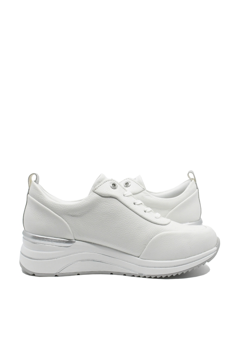 Imagine Pantofi sport albi din piele naturală cu aspect granulat REMD0T11-80