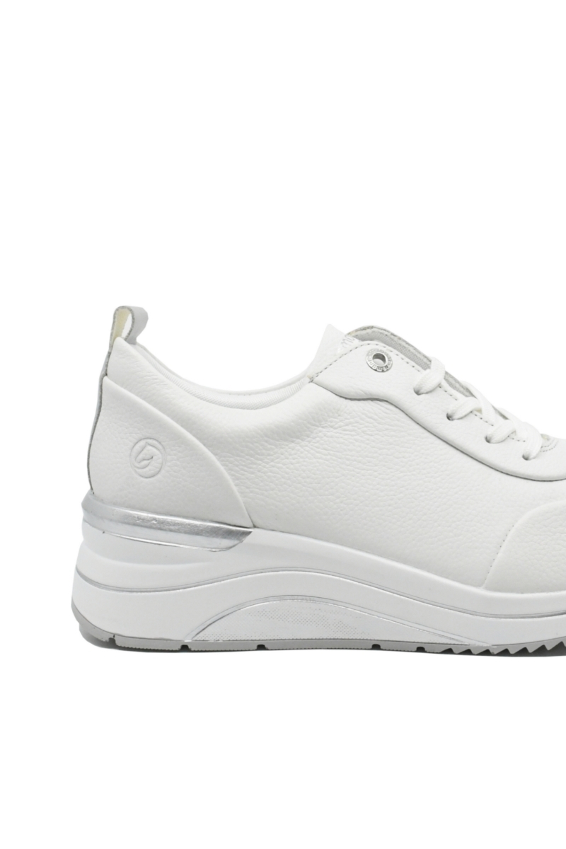 Imagine Pantofi sport albi din piele naturală cu aspect granulat REMD0T11-80