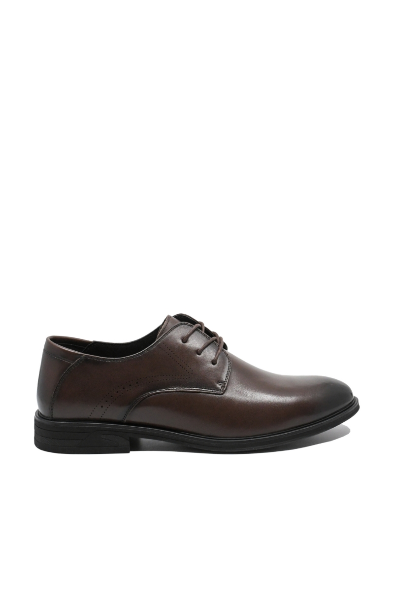 Imagine Pantofi eleganți bărbați stil Derby, maro închis, din piele naturală FNX2812