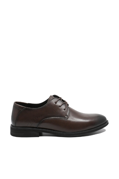Imagine Pantofi eleganți bărbați stil Derby, maro închis, din piele naturală FNX2812