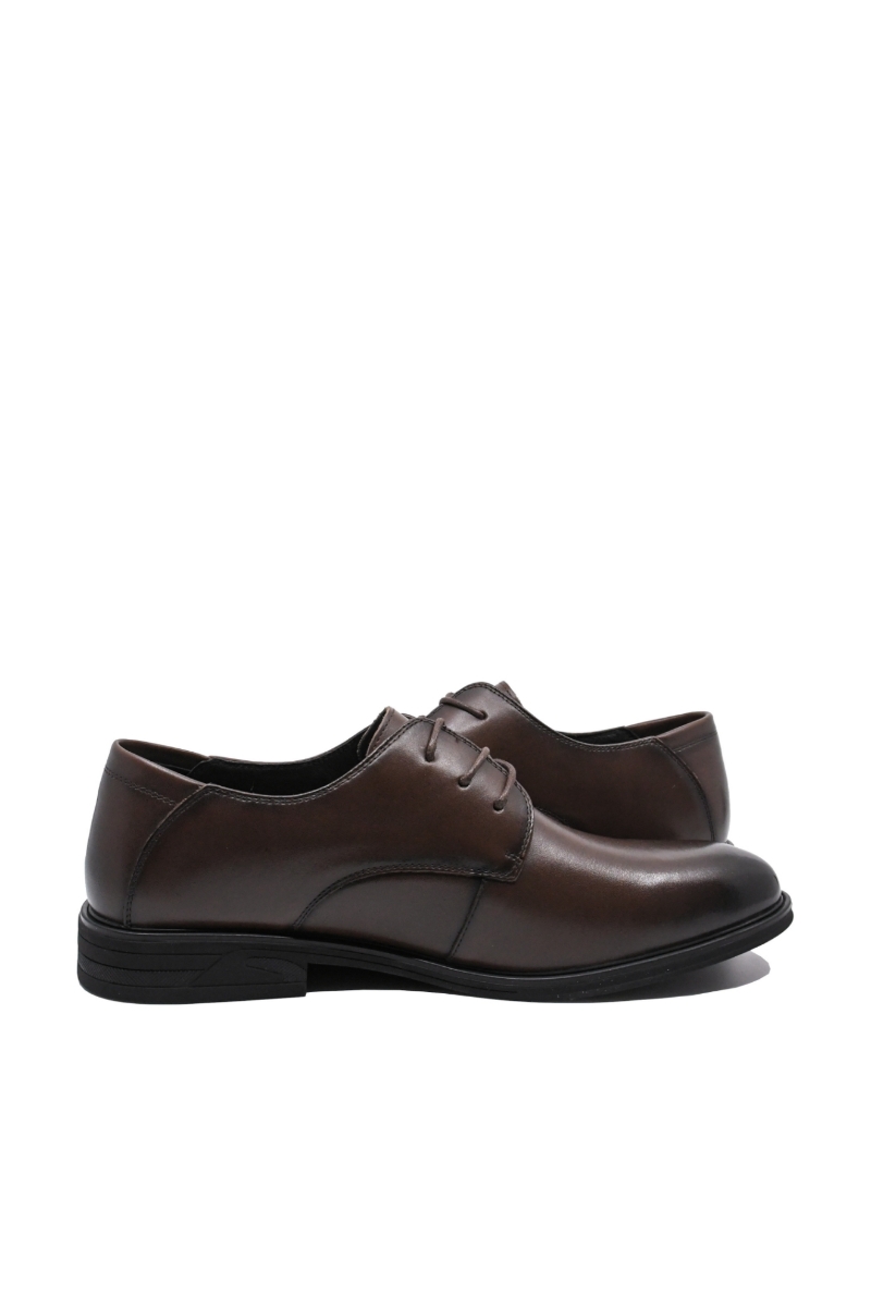 Imagine Pantofi eleganți bărbați stil Derby, maro închis, din piele naturală FNX2812