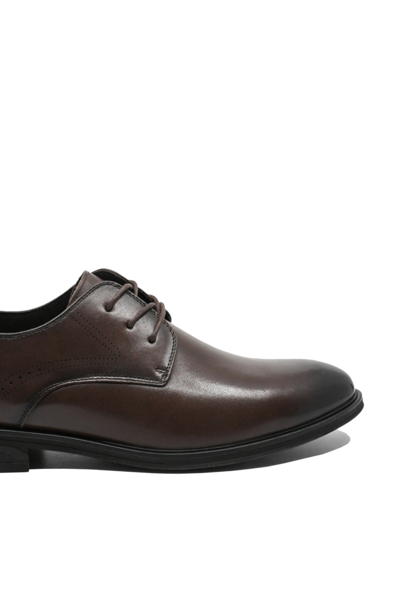 Imagine Pantofi eleganți bărbați stil Derby, maro închis, din piele naturală FNX2812
