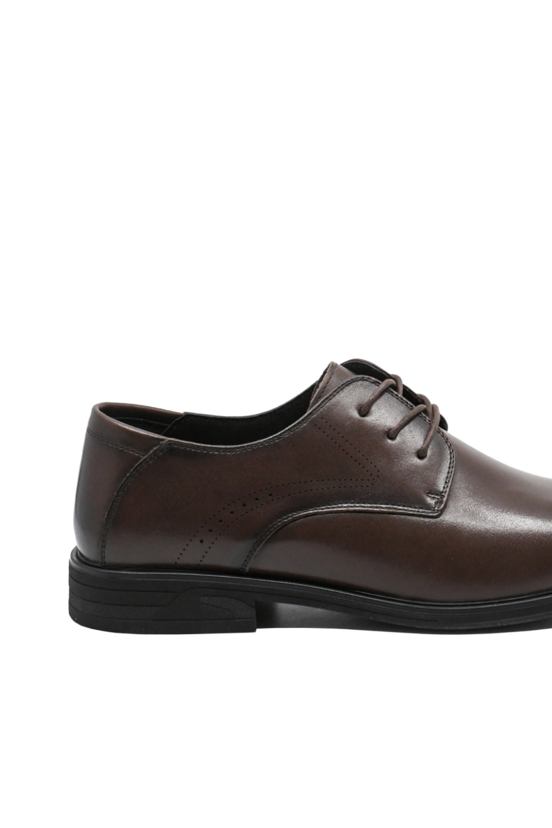 Imagine Pantofi eleganți bărbați stil Derby, maro închis, din piele naturală FNX2812