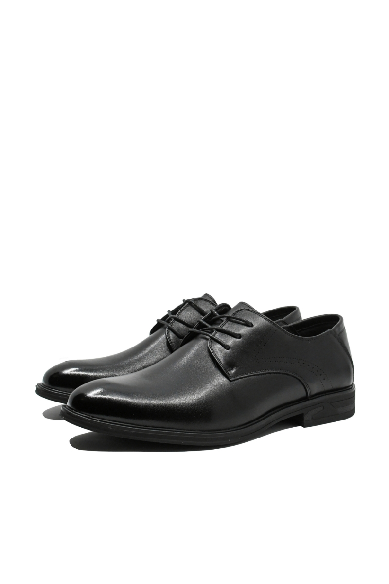 Imagine Pantofi eleganți bărbați stil Derby, negri, din piele naturală FNX2812