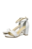 Imagine Sandale elegante cu baretă la gleznă, albe, din piele naturală MIR0139