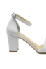 Imagine Sandale elegante cu baretă la gleznă, albe, din piele naturală MIR0139