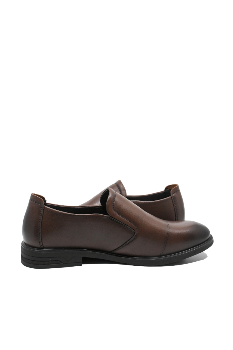 Imagine Pantofi bărbați fără șiret, maro, din piele naturală FNX16235