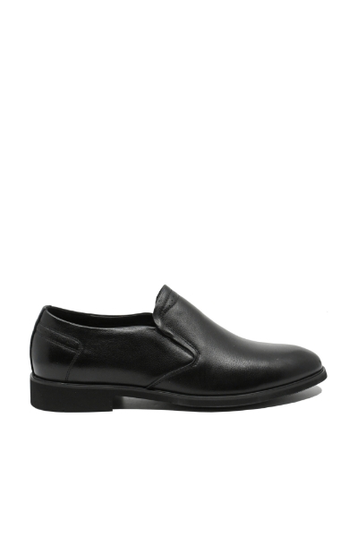 Imagine Pantofi office bărbați fără șiret, negri din piele naturală FNX81139