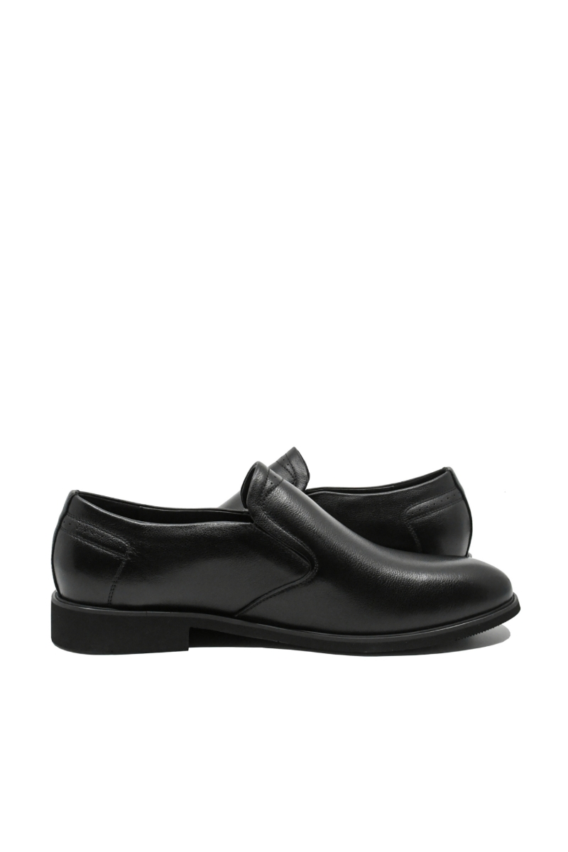 Imagine Pantofi office bărbați fără șiret, negri din piele naturală FNX81139
