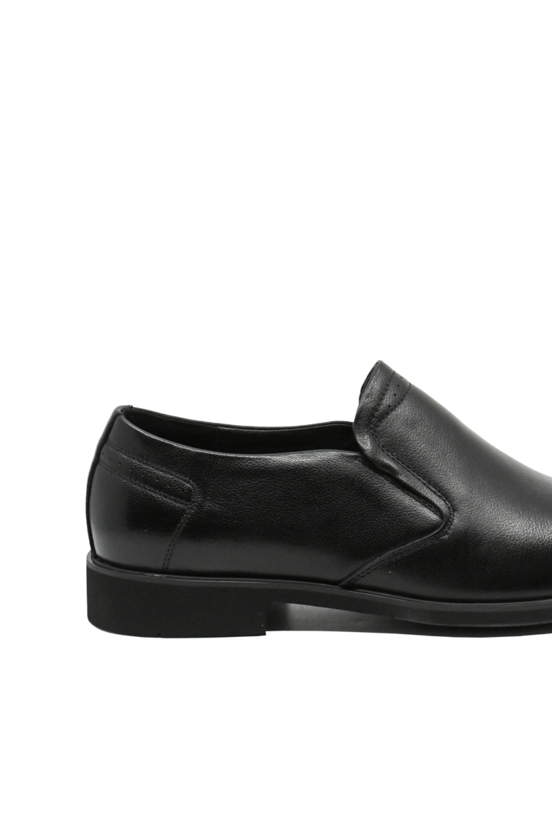 Imagine Pantofi office bărbați fără șiret, negri din piele naturală FNX81139