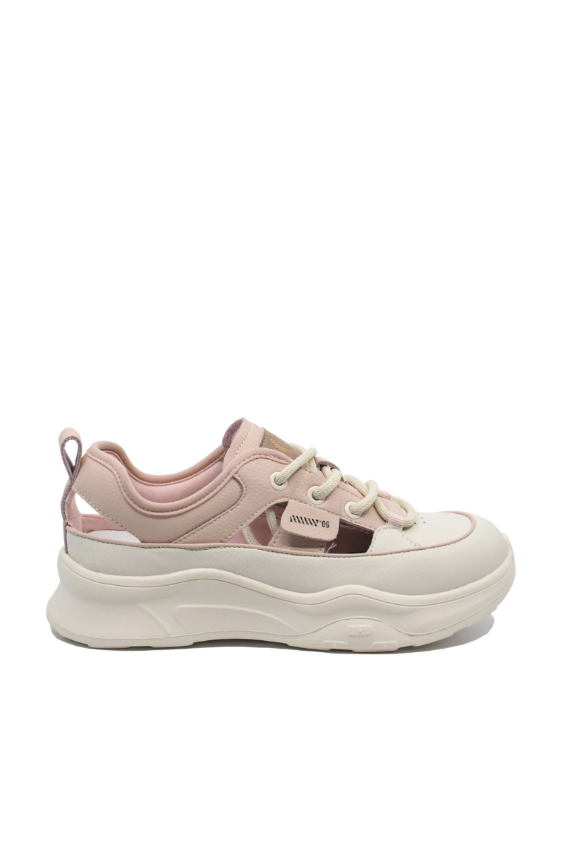 Imagine Pantofi sport damă cu decupaje, roz, din piele naturală FNX70136