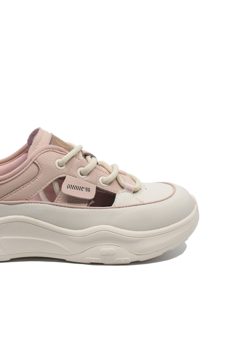 Imagine Pantofi sport damă cu decupaje, roz, din piele naturală FNX70136