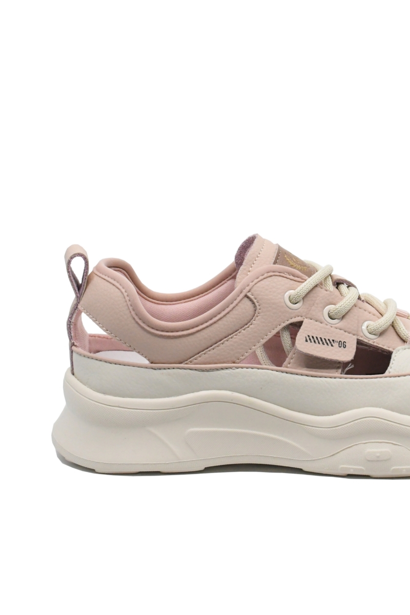Imagine Pantofi sport damă cu decupaje, roz, din piele naturală FNX70136
