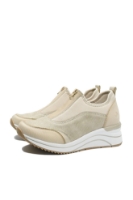 Imagine Teniși damă cu talpa ortopedică, bej aurii, din material textil REMD0T08-61