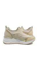 Imagine Teniși damă cu talpa ortopedică, bej aurii, din material textil REMD0T08-61