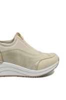 Imagine Teniși damă cu talpa ortopedică, bej aurii, din material textil REMD0T08-61