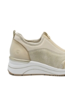 Imagine Teniși damă cu talpa ortopedică, bej aurii, din material textil REMD0T08-61