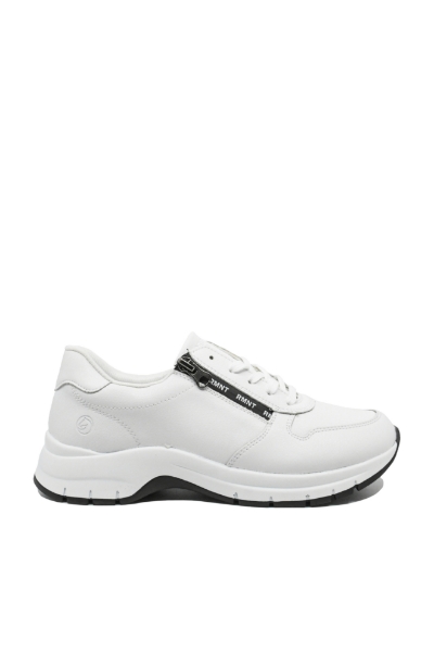 Imagine Pantofi sport din piele naturală, albi, cu fermoar decorativ REMD0G12-80