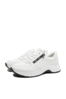 Imagine Pantofi sport din piele naturală, albi, cu fermoar decorativ REMD0G12-80