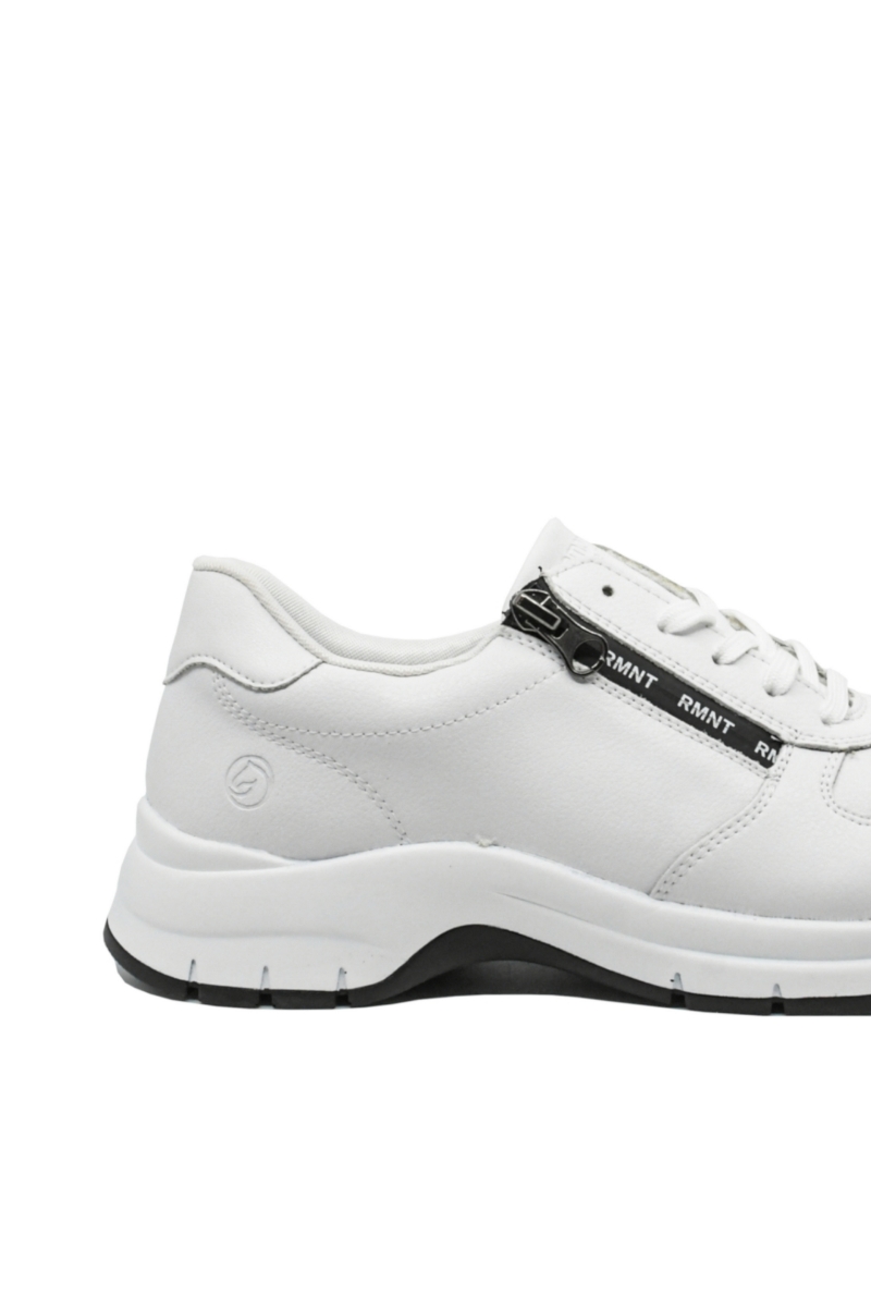 Imagine Pantofi sport din piele naturală, albi, cu fermoar decorativ REMD0G12-80