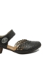 Imagine Pantofi decupați negri din piele naturală cu perforații dantelate RIK43753-00