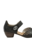 Imagine Pantofi decupați negri din piele naturală cu perforații dantelate RIK43753-00