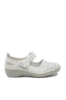 Imagine Pantofi perforați cu baretă albi din piele naturală RIK41399-80