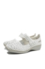 Imagine Pantofi perforați cu baretă albi din piele naturală RIK41399-80